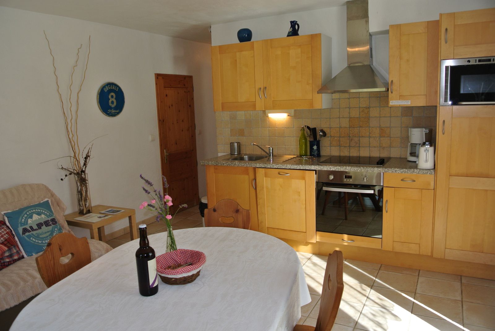 Cuisine équipée de l'appartement Le Refuge à Saint-Gervais-les-Bains
